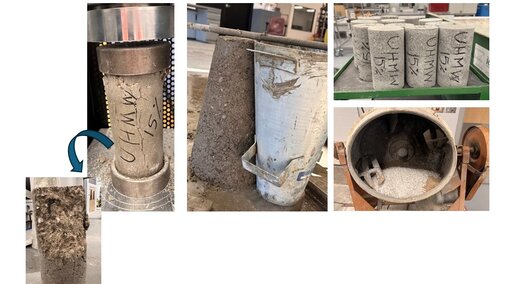 Concrete with plastic